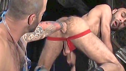 She gets fucked in the ass and mouth